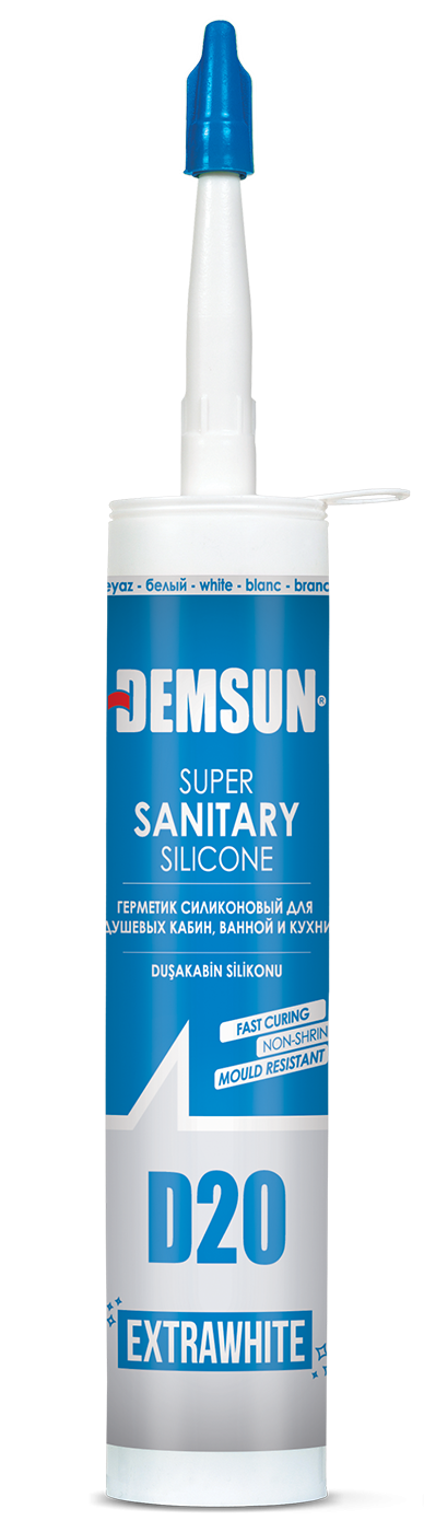 Demsun D20 Sanitary Silicone Sealant Extra White 